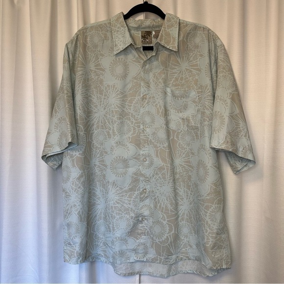 Ocean Pacific Shirt Men’s XXL Blue Floral Button Front Vintage Hawaiian Camp OP - Picture 5 of 9